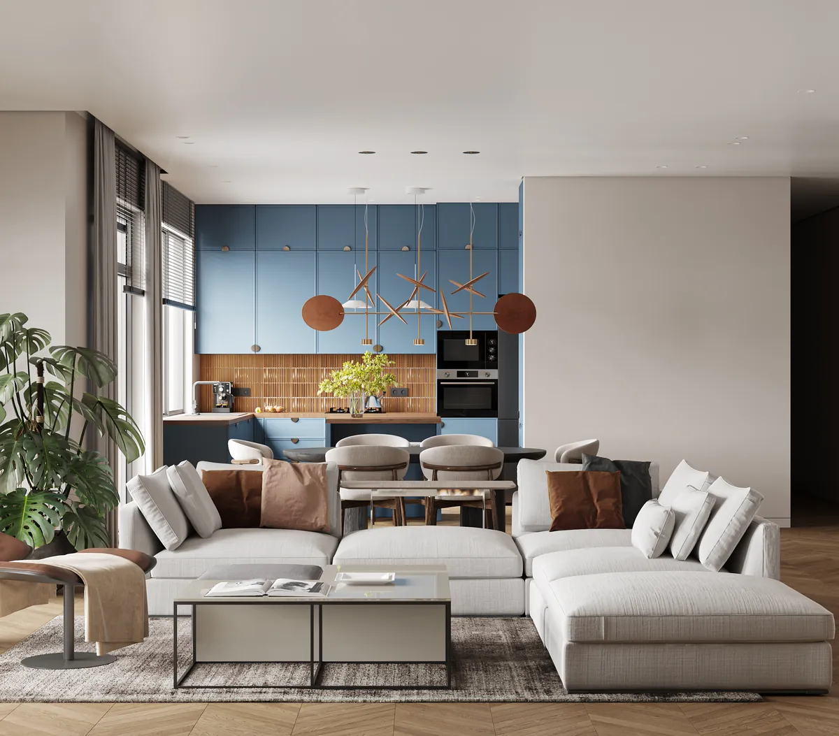 Family House, Private residence, Family room & kitchen, interior image 7