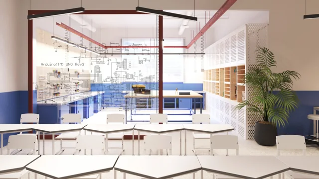 Project visualisations: Shared project table and glass board for team ideas